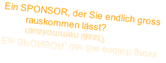 Ein SPONSOR, der Sie endlich gross
         rauskommen lässt?
